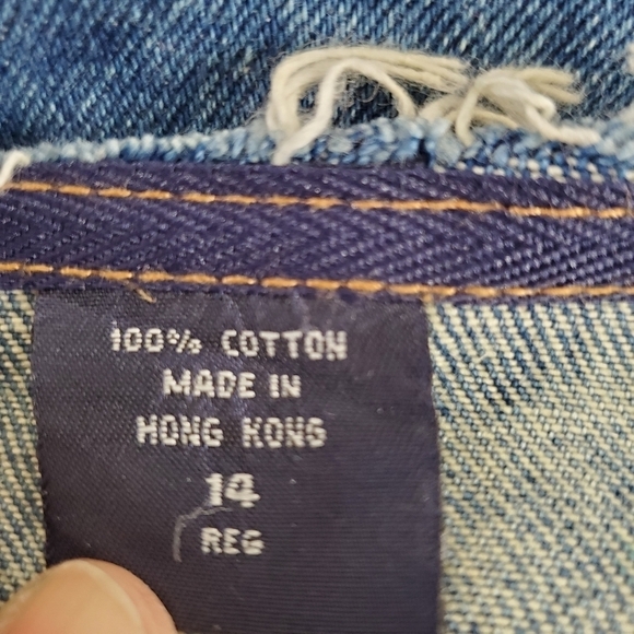 LondonJean Flare Fringe Jeans Size 14 Y2K Retro Frayed Waist Boho Denim Groovy - Picture 11 of 14